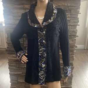 Anthropologie Sioni Embroidered Cardigan Sweater